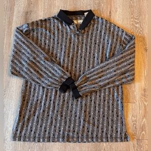 Men's Gray Patterned Crewneck Sweater